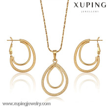 62676-Xuping Fashion Stylish Woman Jewelry Set ,Simple Gold Jewelry Set Design